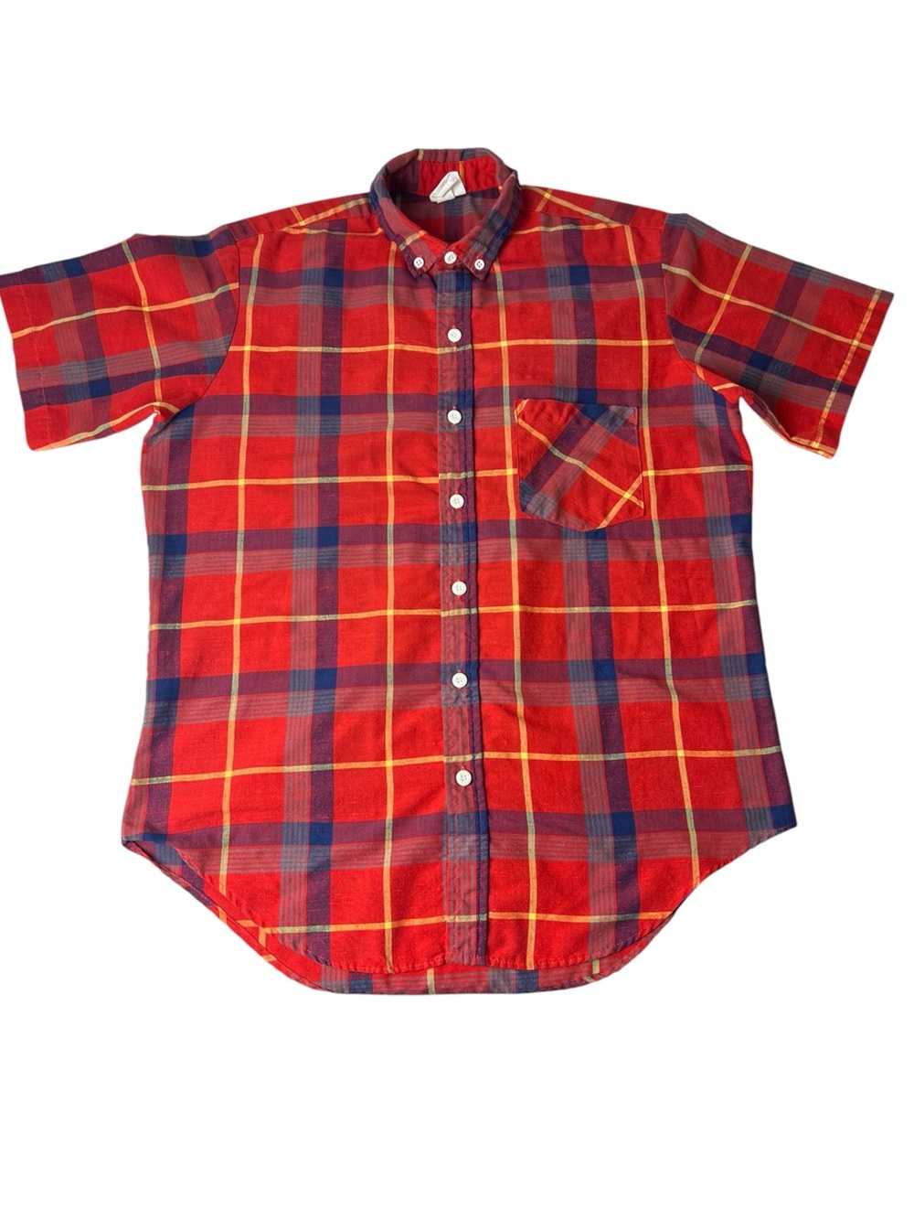 Panama Jack Vintage 1984 Plaid Light Weight Button Up Size Large Button Shirt
